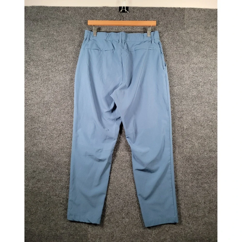 Fabletics Slim Fit Performance Trouser Pants Mens 30x27 Blue Zipper Pockets Gym
